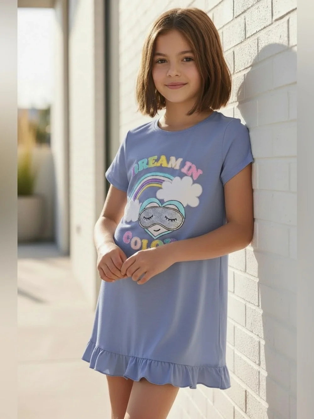 Sweet and sassy girls, colorful nightgown size 12